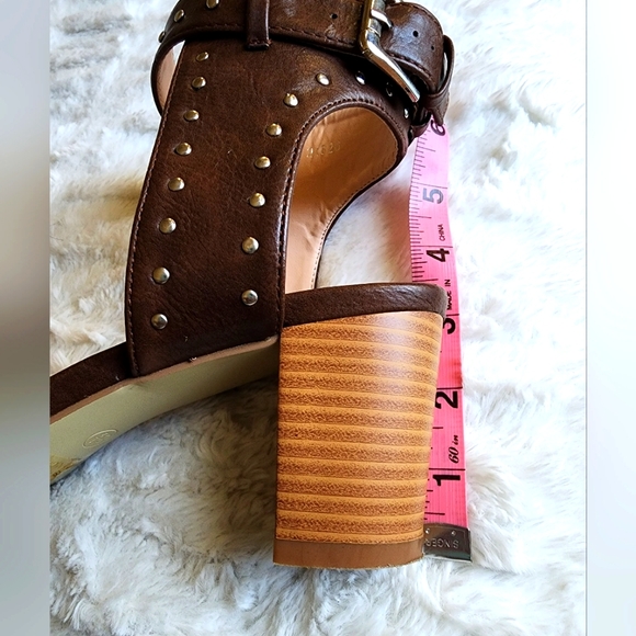 Brown Studded Open Toe Sandals - Picture 3 of 6